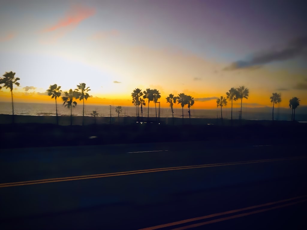 Sonnenuntergang am Strand in Los Angeles